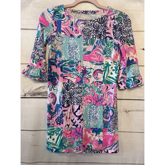 Lilly Pulitzer Girls Dress Size Large 8/10 Patchwork - Picture 1 of 5